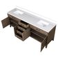 Lexora Home Laurel 84" Double Bathroom Vanity in Grey Oak with White Quartz Top and Rectangular Sinks, , large