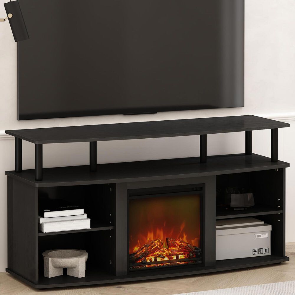 HOMLUX 47" TV Stand with No Heat Electric Fireplace in Americano and Black, , large