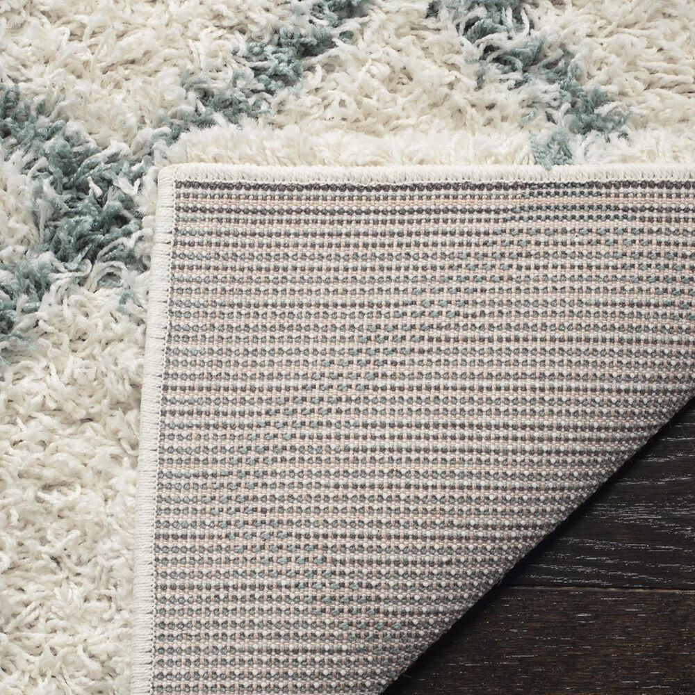 Safavieh Dallas Shag SGD258J-5 5&#39;1&quot; x 7&#39;6&quot; Ivory/Seafoam Area Rug, , large