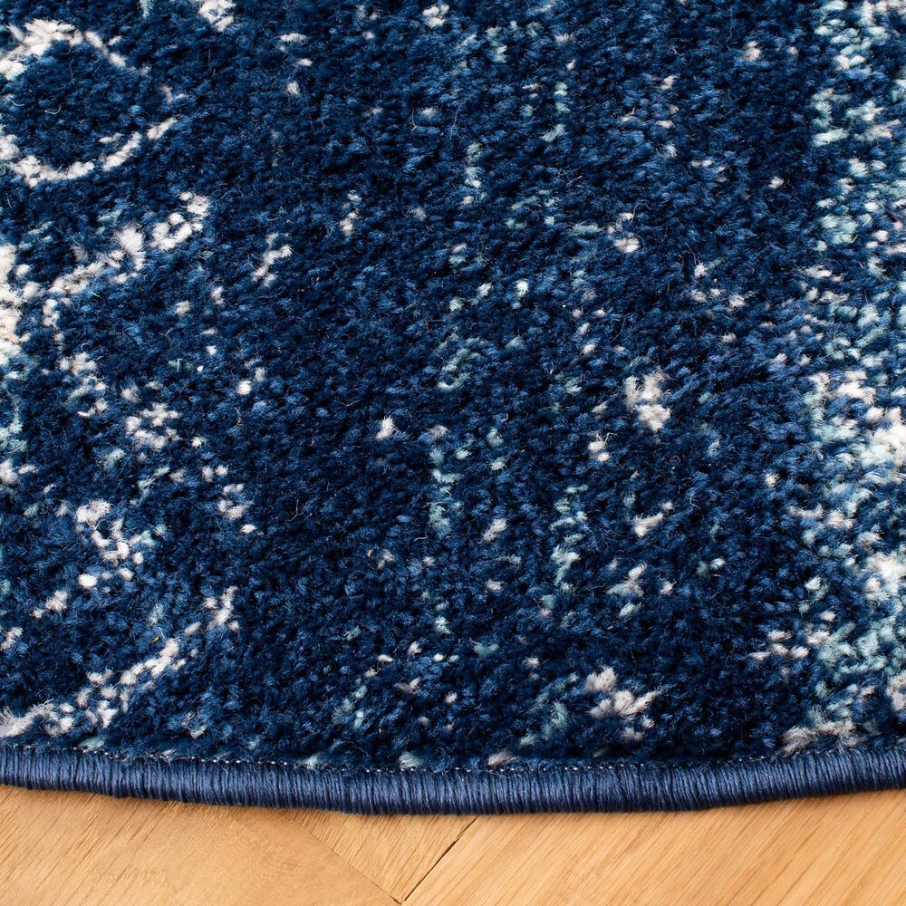 Safavieh Tulum 6&#39;7&quot; Round Blue and Ivory Area Rug, , large