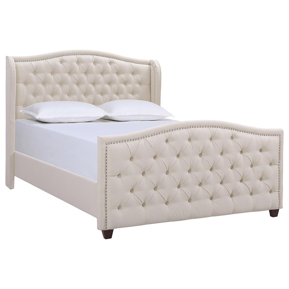 Jennifer Taylor Home Marcella Queen Upholstered Bed in Sky Neutral NFM