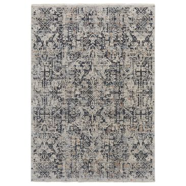 Feizy Rugs Kaia 3" x 10" Navy and Beige Runner, , large
