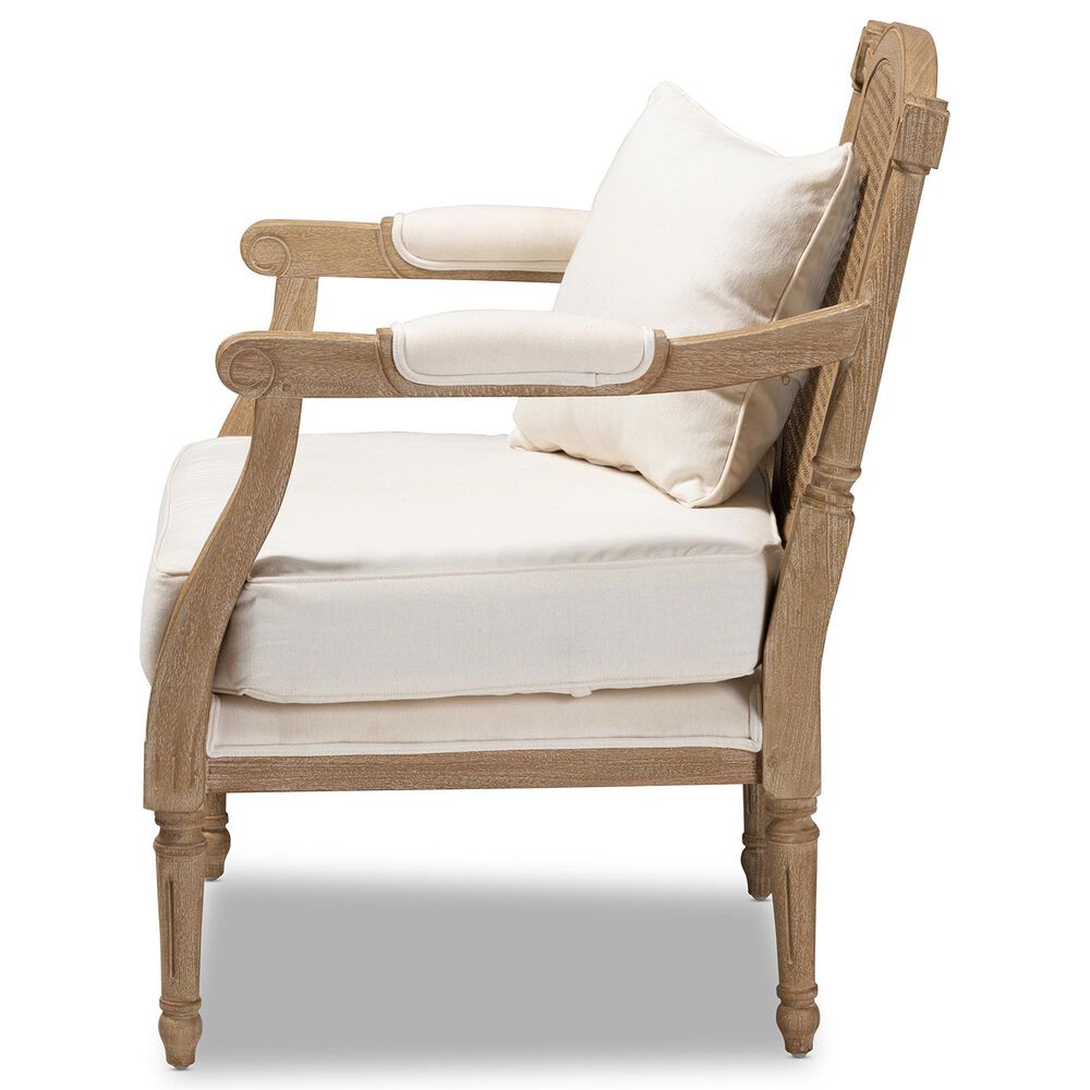 Baxton Studio Clemence Arm Chair in Ivory, , large