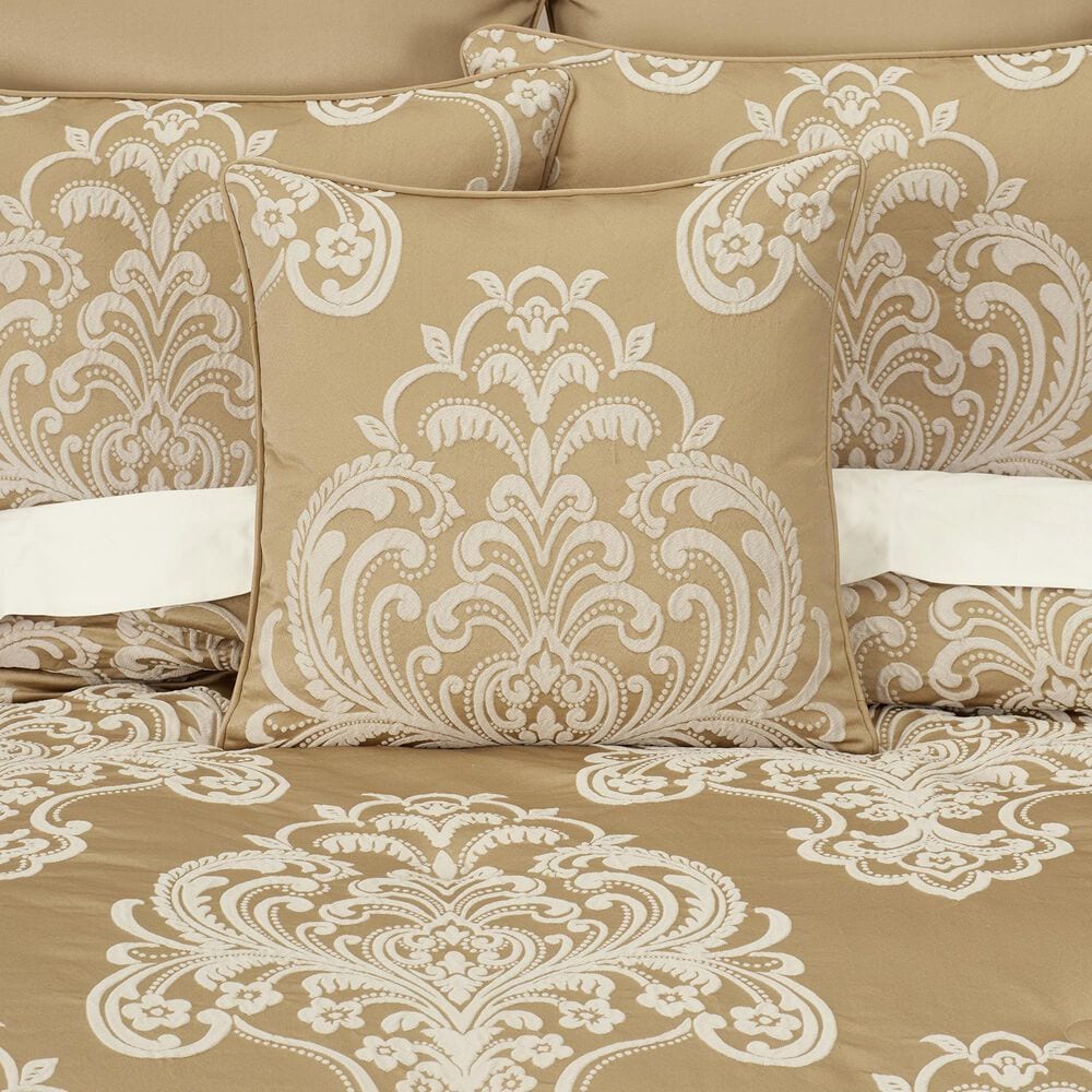 J. Queen New York Potenza 20&quot; Square Throw Pillow in Ivory and Gold, , large