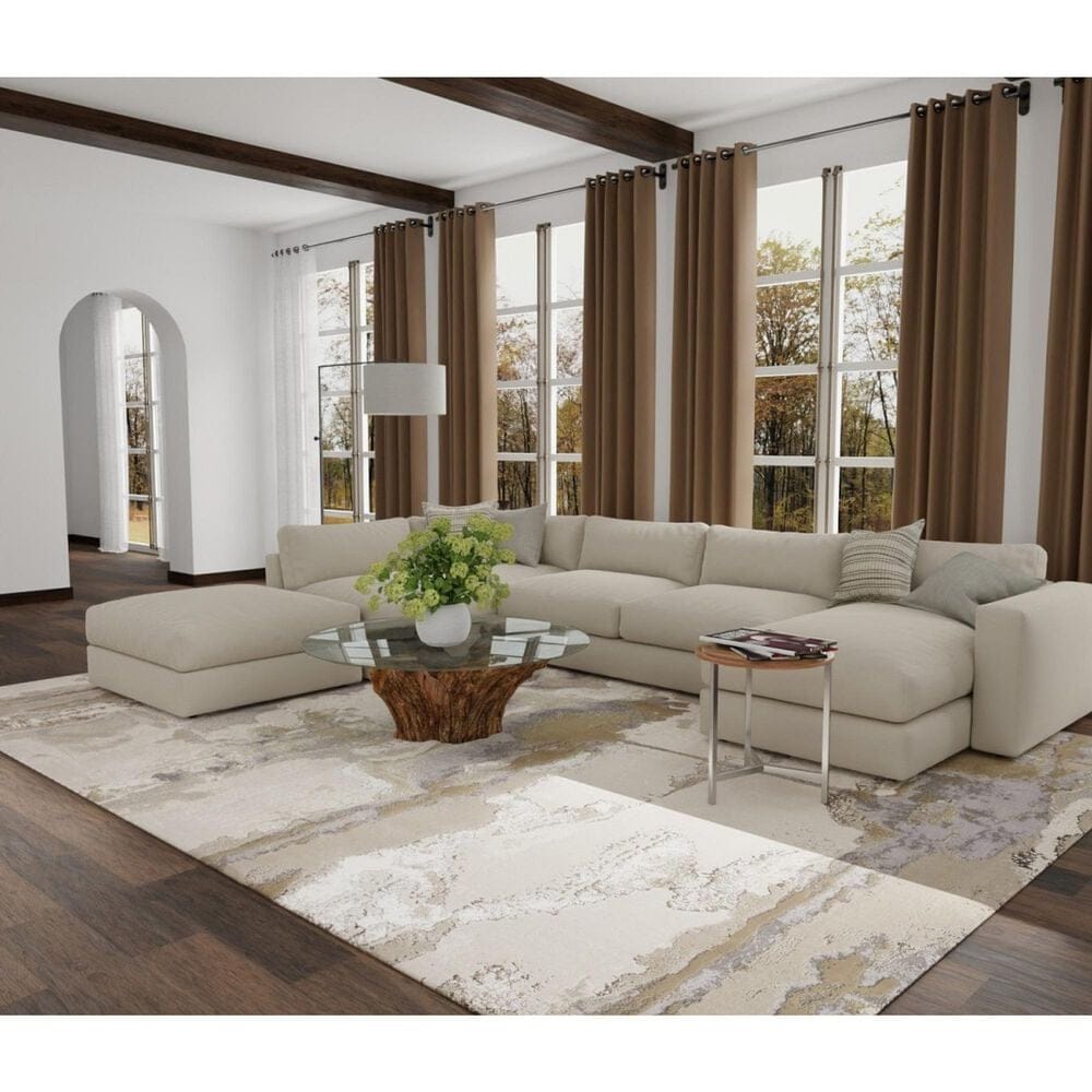 Feizy Aura Gold and Gray 12&#39; x 15&#39; Area Rug, , large