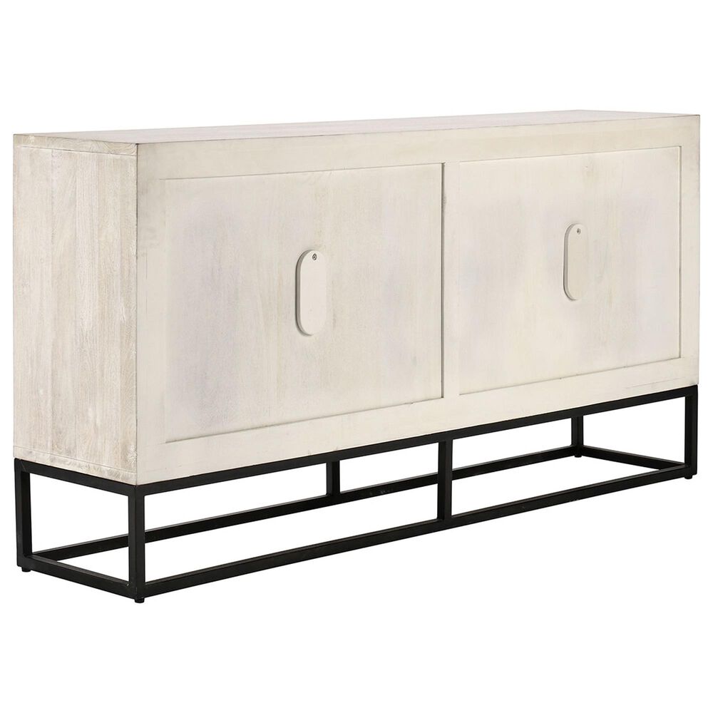 Classic Home Flint 4-Door Sideboard in Coastal White and Black, , large