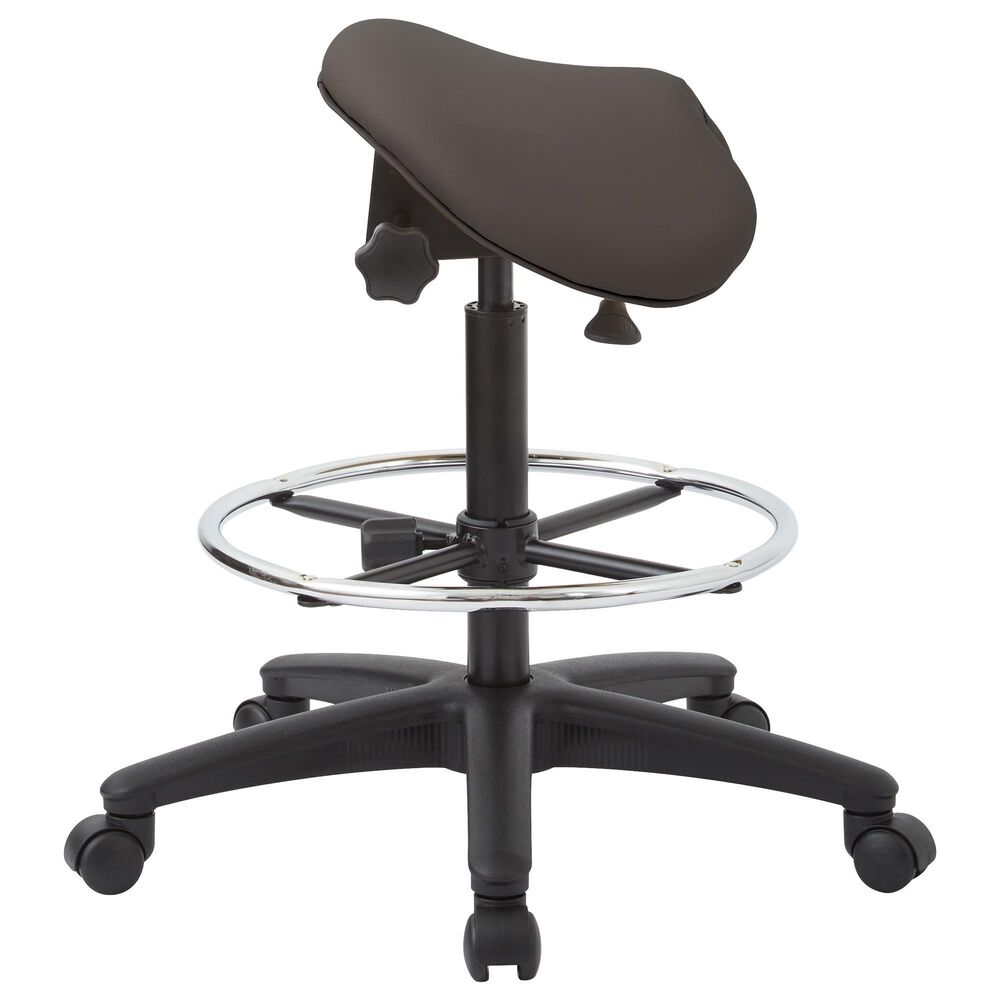 OSP Home Backless Drafting Chair with Foot Ring in Dillon Graphite, , large