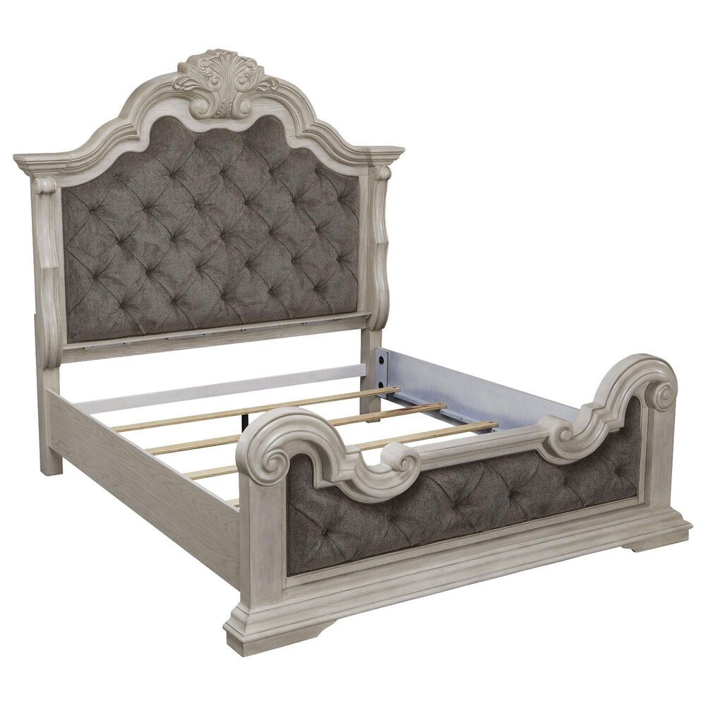 Millenium Bruchandi 4-Piece King Panel Bedroom Set in Antique White, , large