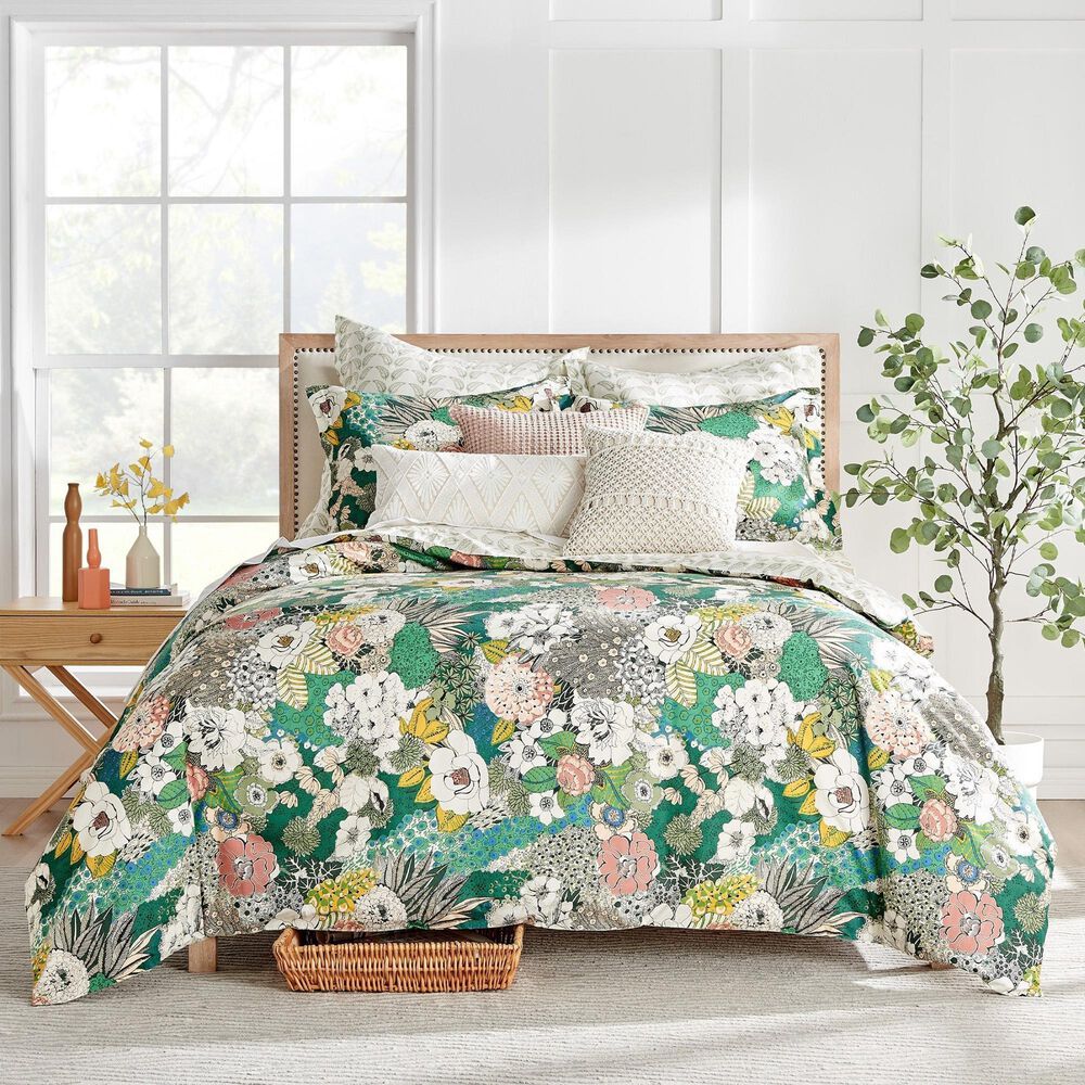 Levtex Bettina Twin Duvet Cover in Teal, Blue, Green, Mauve and Cream, , large