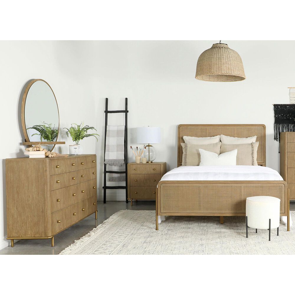 Pacific Landing Arini 4-Piece King Panel Bed Set in Brown, , large