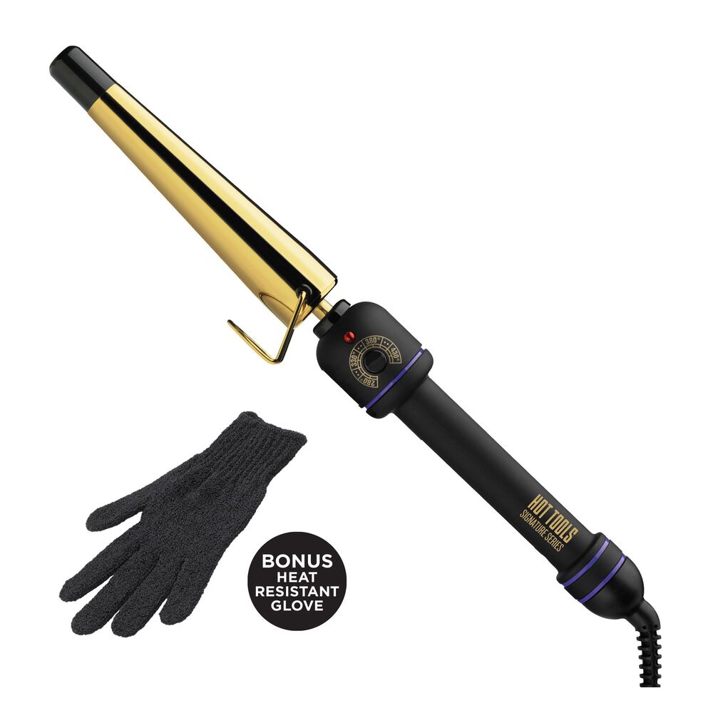 Hot Tools Signature Series 3/4-1 1/4" Tapered Gold Curling Wand, , large