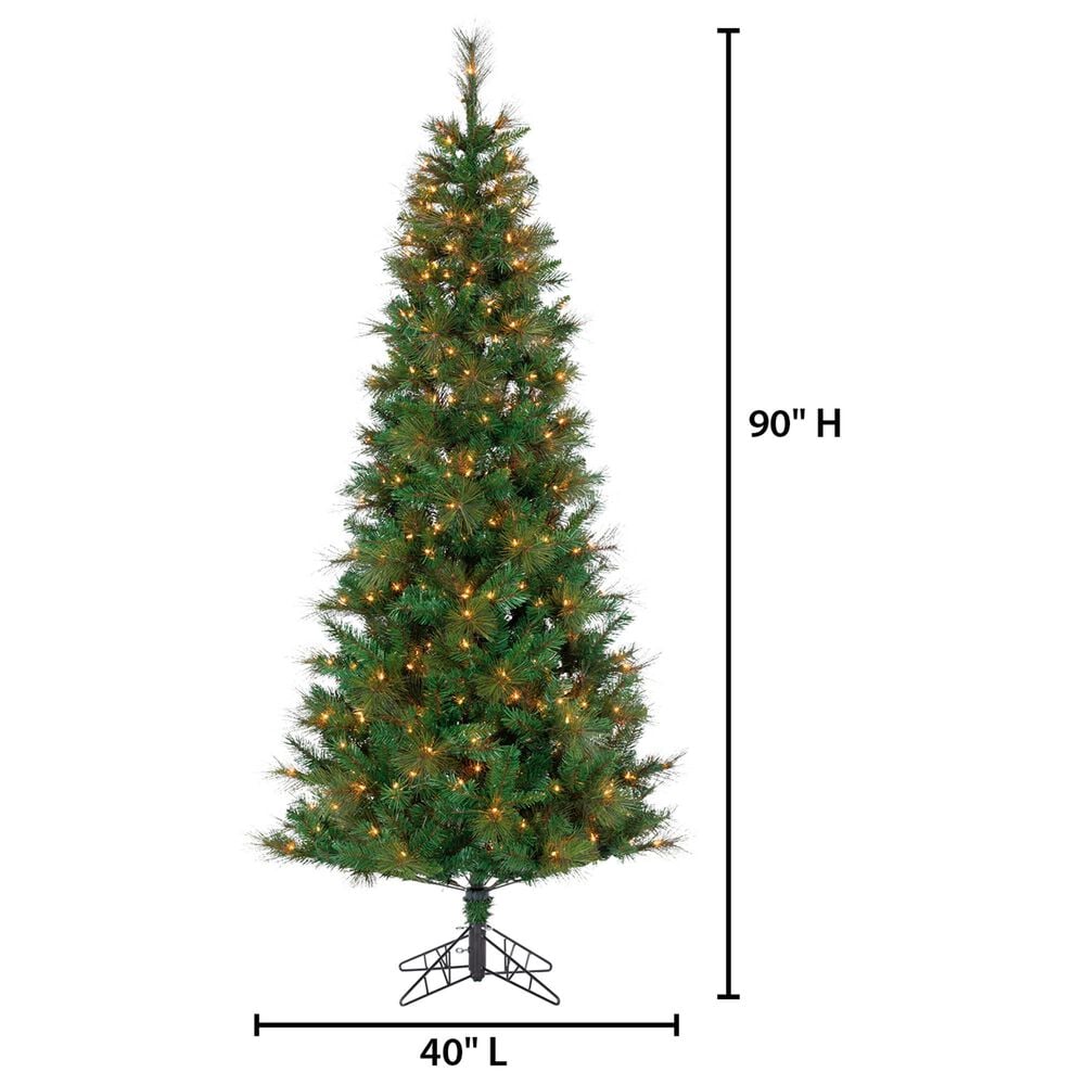 The Gerson Company 7.5&#39; Pre-Lit Baxter Pine Christmas Tree in Green, , large