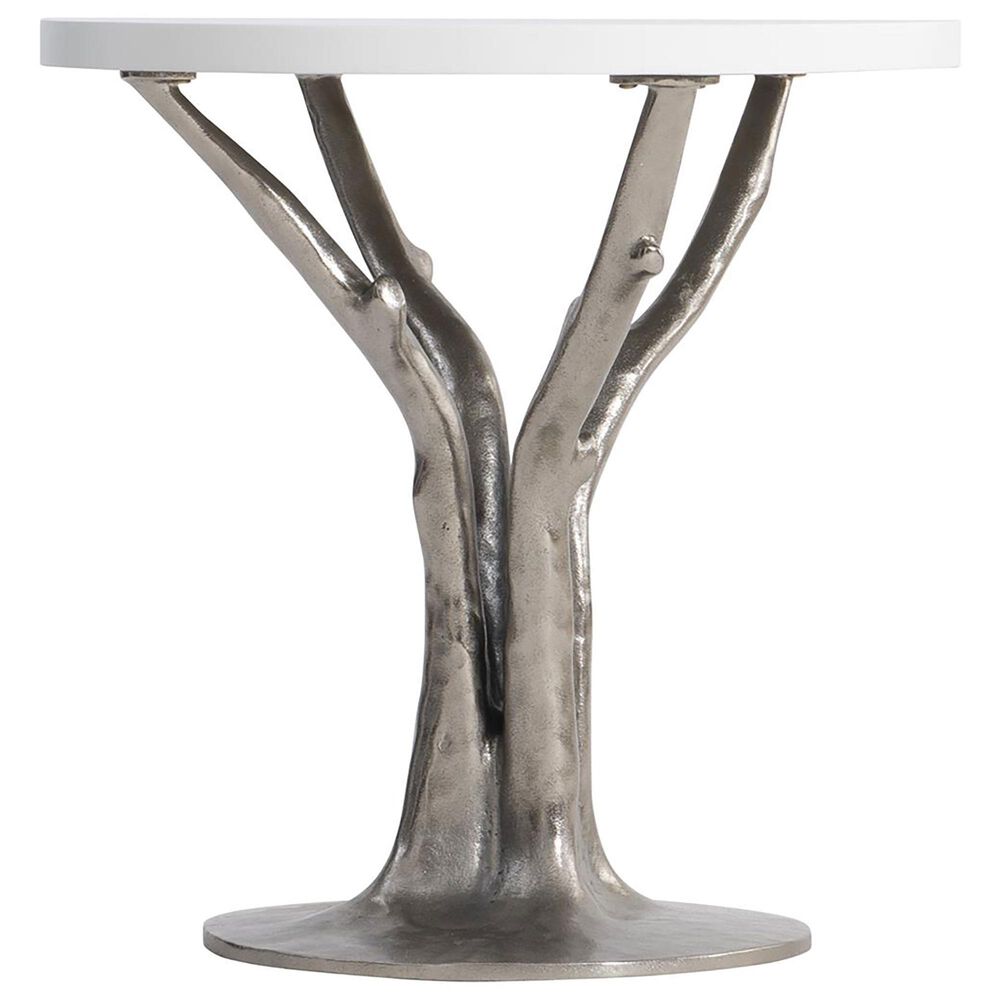 Bernhardt Cyprus End Table in Shiny Nickel and Bone - Table Only, , large