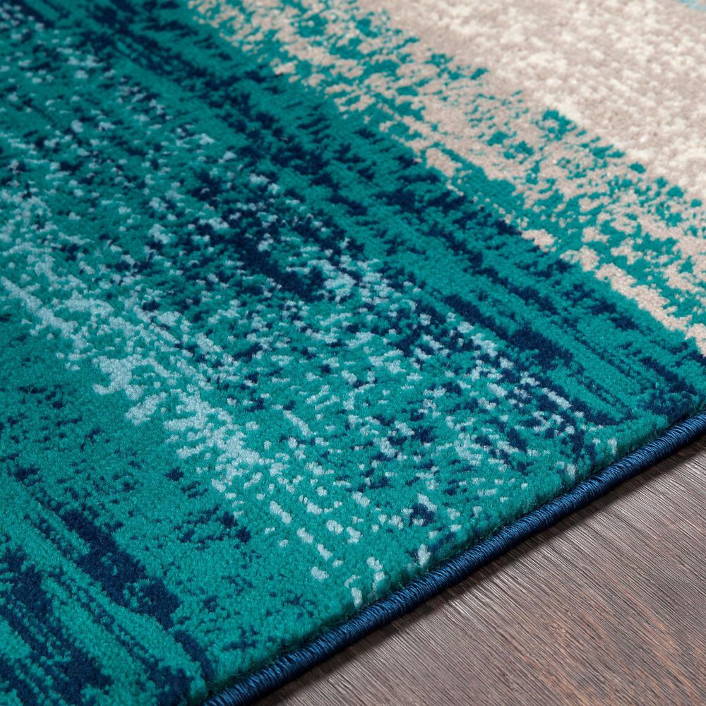 Surya Paramount 7&#39;10&quot; x 11&#39;2&quot; Teal, Aqua, Navy, Taupe and Cream Area Rug, , large