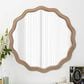 Hearth and Haven 23.62" Round Wall Mirror with Wavy Wood Framed in Antique Natural, , large
