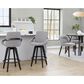 LumiSource Cosmo 26" Swivel Counter Stool with Grey Upholstery in Black (Set of 2), , large