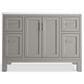 Kohler Quo 48" Single Bathroom Vanity in Mohair Grey with 3 cm Pure White Quartz Top and Oval Sink, , large