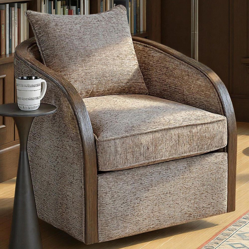 LumiSource Gemma Swivel Accent Chair in Mocha, , large