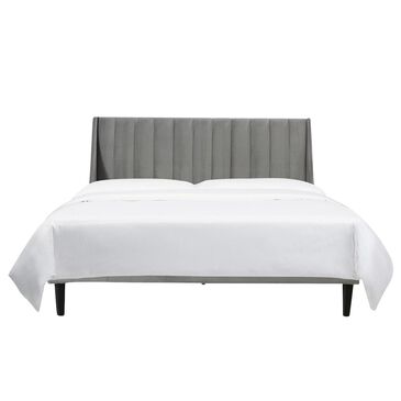 Jennifer Taylor Home Sandy Wilson Home Aspen Upholstered Platform Queen Bed in Opal Grey, , large