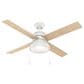 Hunter Loki 52" Ceiling Fan with LED Lights in Fresh White, , large