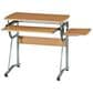 Rta Products Llc Compact Computer Desk with Side Shelf and Keyboard Panel in Cherry and Silver, , large