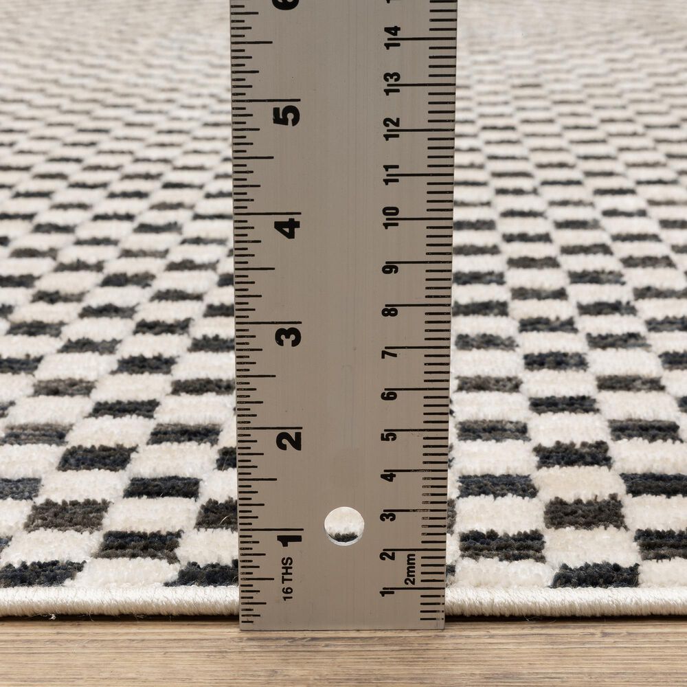 ROW by Oriental Weavers Hunter Black and Ivory 2'3" x 7'6" Runner, , large