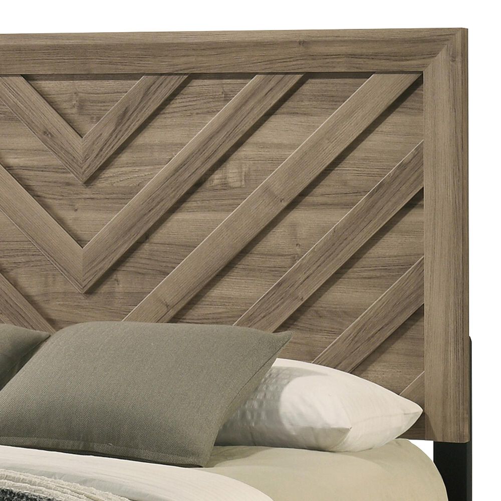 Crown Mark Valor Queen Panel Bed in Light Brown, , large