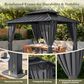 HOMLUX 10" x 12" Patio Hardtop Gazebo with Aluminum Posts in Dark Gray, , large