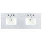 James Martin Vanities Lorelai 60" Double Vanity in Whitewashed Oak with 3 cm Carrara White Marble Top, , large