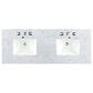 James Martin Vanities Lorelai 60" Double Vanity in Whitewashed Oak with 3 cm Carrara White Marble Top, , large
