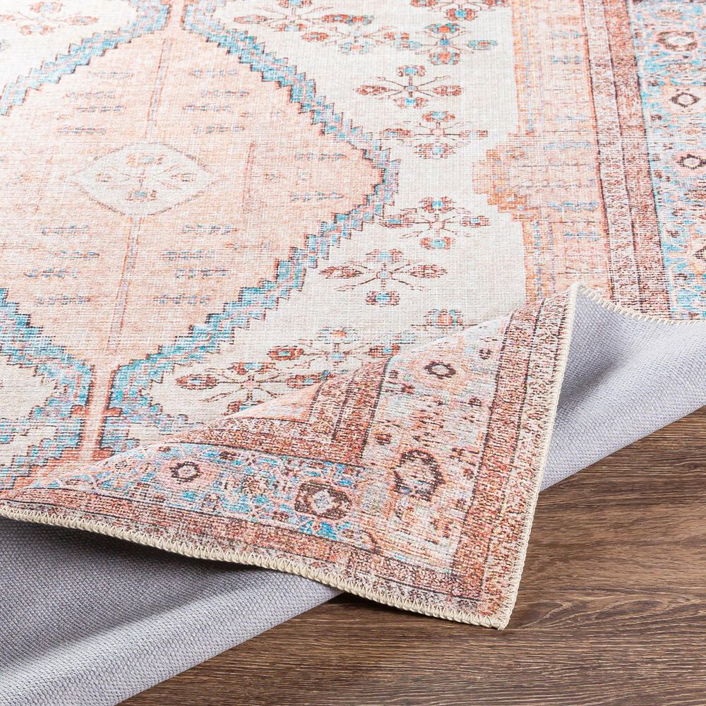 Surya Amelie 2&#39;7&quot; x 7&#39;10&quot; Blush, Ivory, Aqua, Peach, Camel and Charcoal Runner, , large
