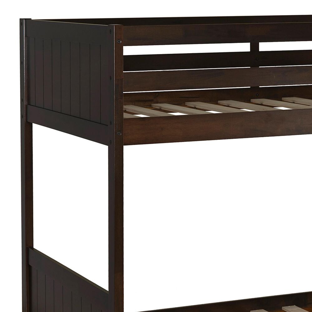 Linden Boulevard Dalton Low Profile Twin Bunk Bed in Espresso, , large