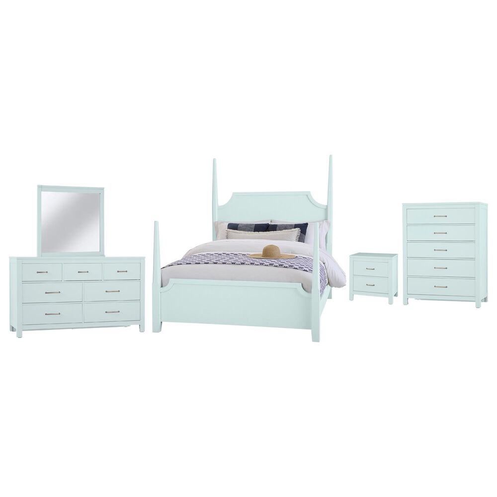 Viceray Collections Tide and Timber 5 Piece Full Poster Bedroom Set in Blue Maple, , large