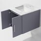 Lexora Home Geneva 24" Single Bathroom Vanity in Dark Grey with 2 cm White Carrara Marble Top and Rectangular Sink, , large