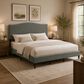 Glideaway Leighford King Upholstered Platform Panel Bed in Stone Mist, , large