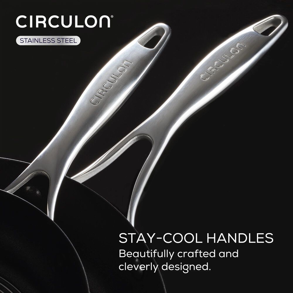 Circulon 8&quot; and 10.25&quot; Nonstick Frying Pan Set in Stainless Steel, , large