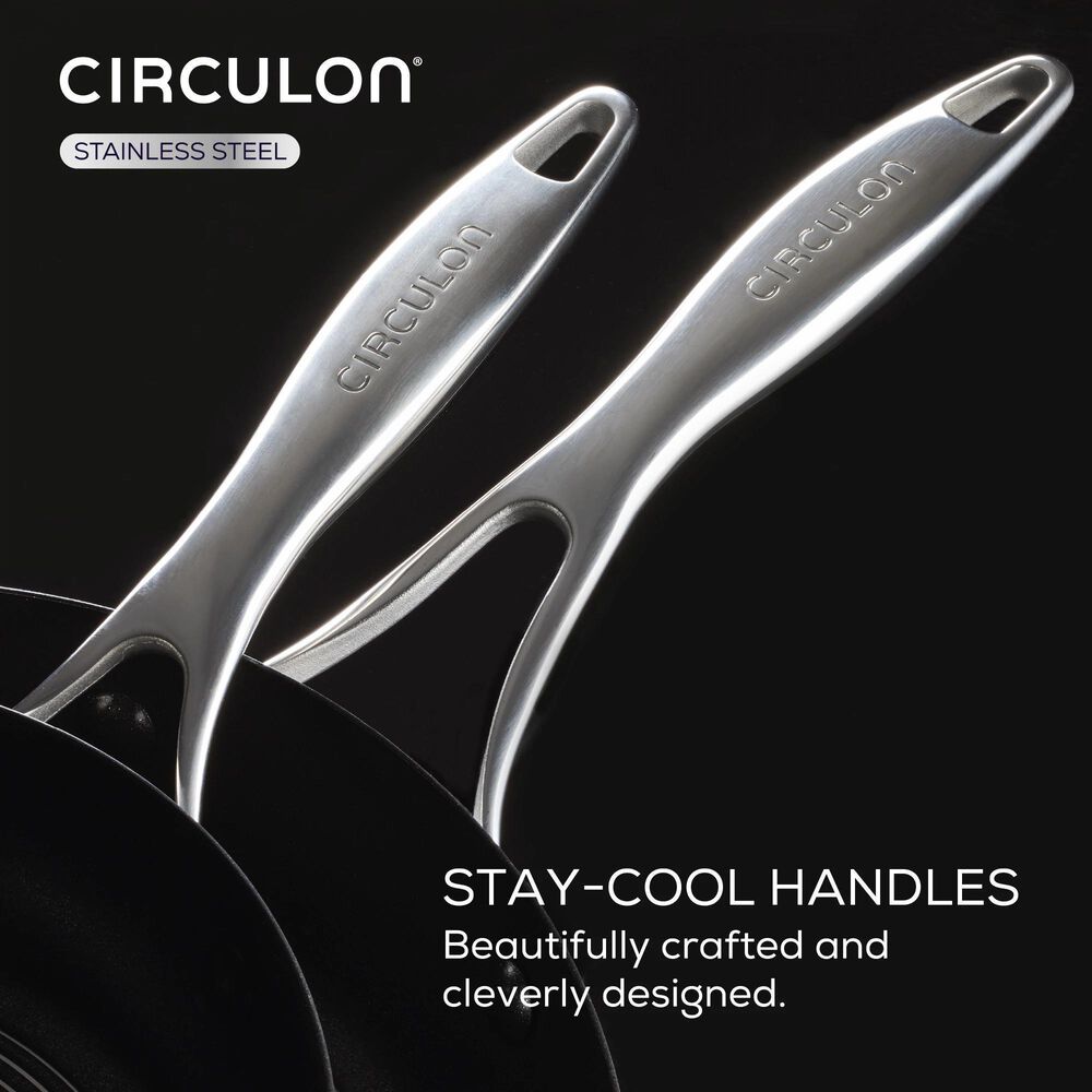 Circulon Stainless Steel Induction Cookware Set with SteelShield Hybrid  Stainless and Nonstick Technology, 11 piece