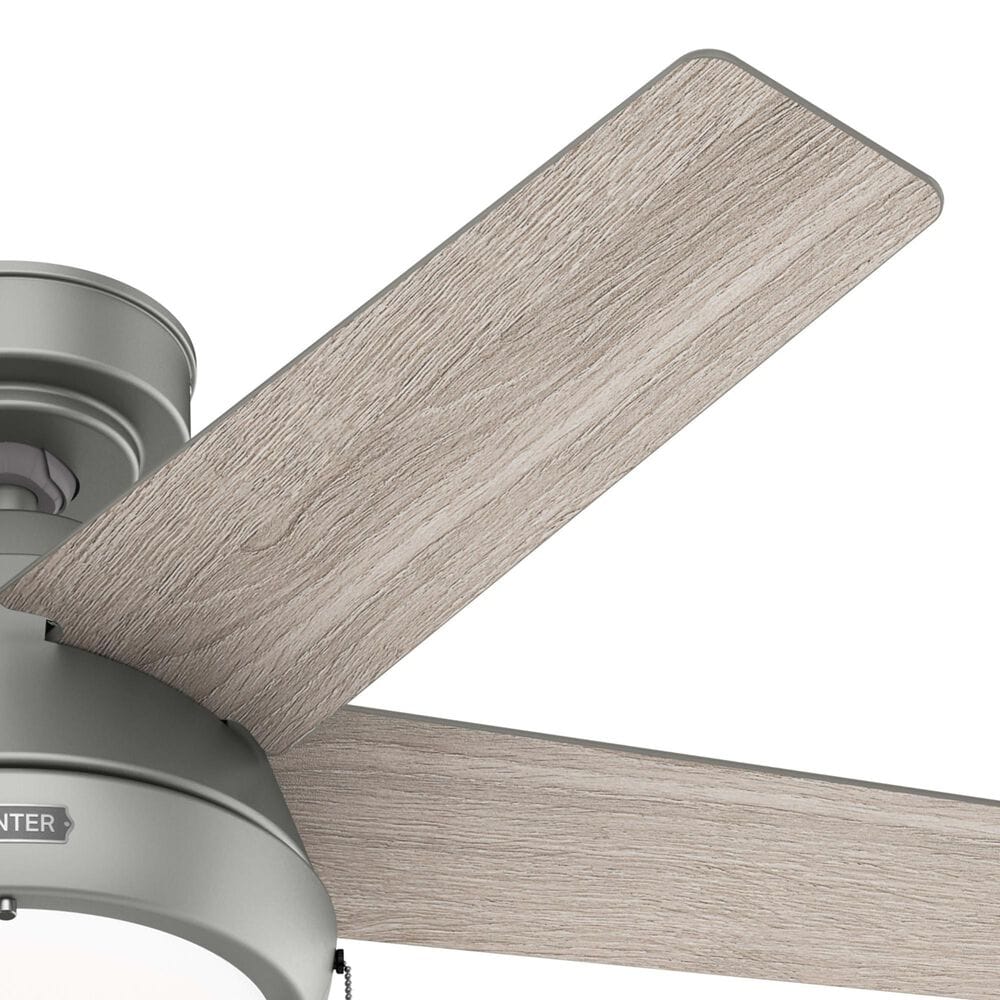 Hunter Burroughs 44&quot; Ceiling Fan with LED Lights in Matte Silver, , large