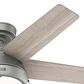 Hunter Burroughs 44" Ceiling Fan with LED Lights in Matte Silver, , large