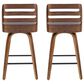 Lumisource Trevi Swivel Counter Stool with Grey Cushion in Walnut and Black (Set of 2), , large