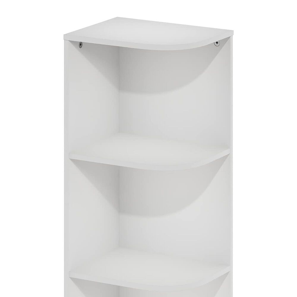HOMLUX 4-Tier Corner Open Shelf Bookcase in White, , large