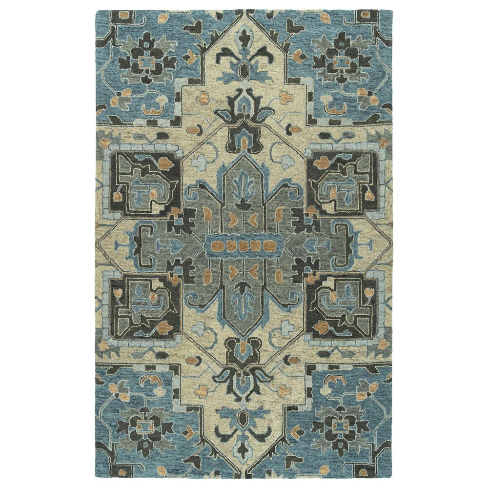 Kaleen Rugs Chancellor 10" x 14" Blue, Gold, Taupe, Grey and Charcoal Area Rug, , large