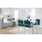 Lumisource Fuji Side Chair with Green Cushion in Brushed Stainless Steel (Set of 2), , large