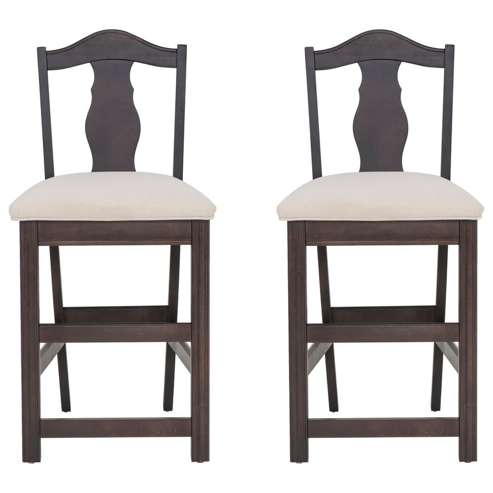 Linon Home Decor Breland Counter Stool in Dark Brown (Set of 2), , large