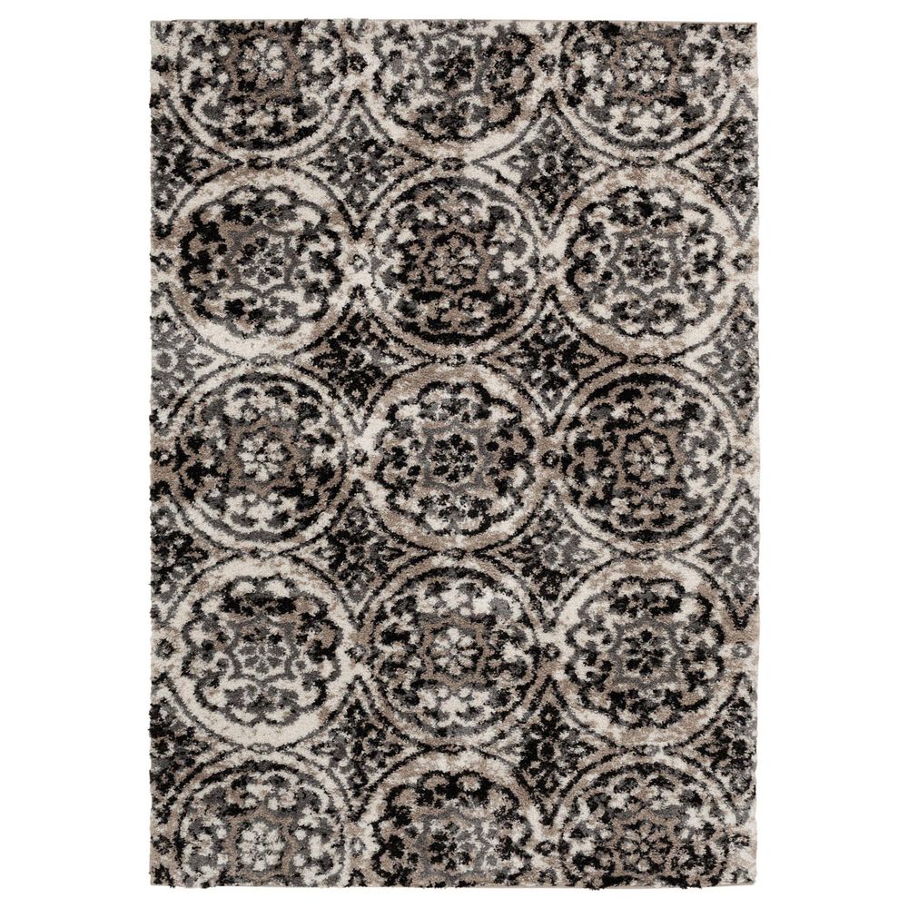 Central Oriental Tulsa Ledyard 7"10" x 9"10" White Sand and Nickel Area Rug, , large