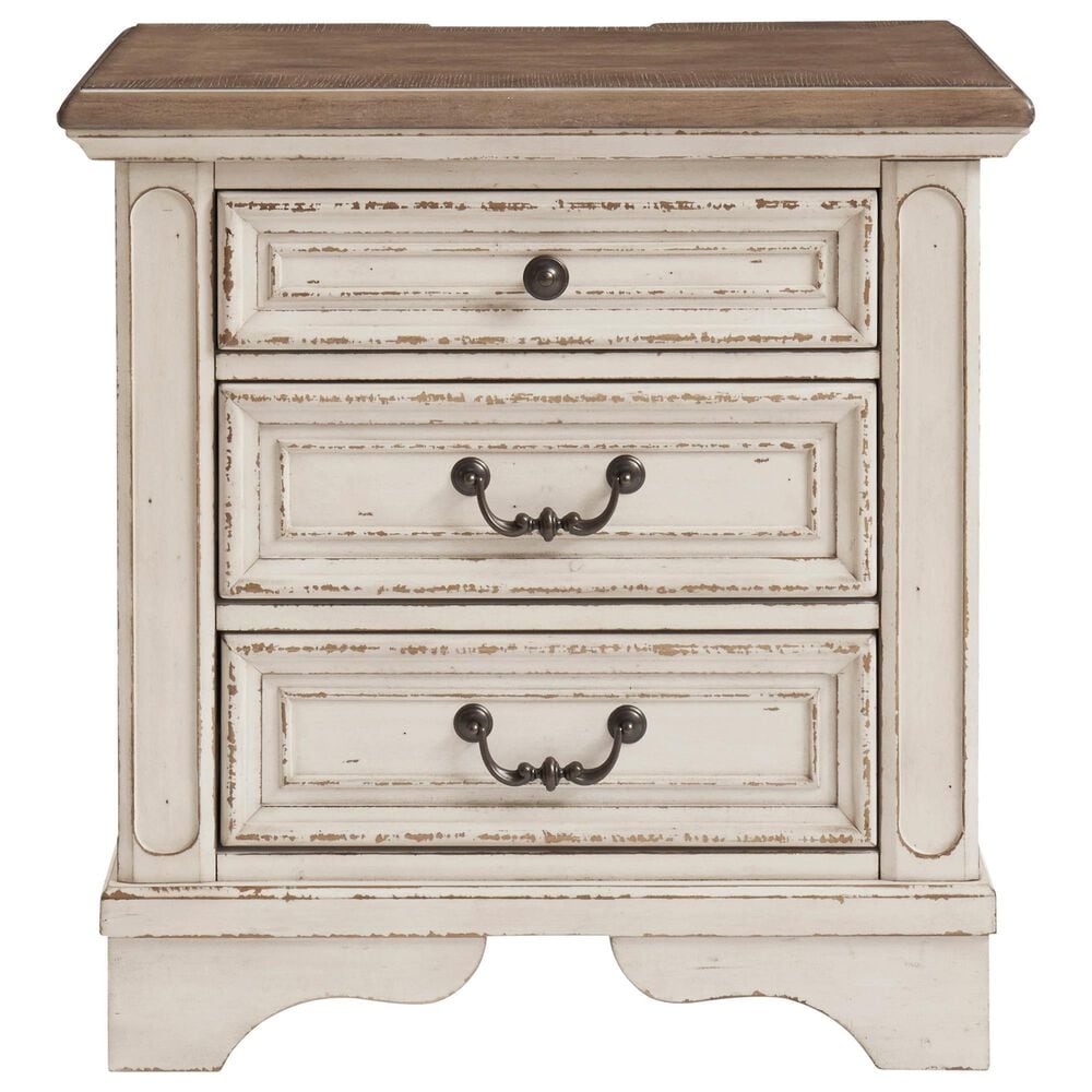 Ashley Realyn 4-Piece Queen Panel Bedroom Set in Chipped White, , large