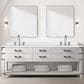 Lexora Home Norwalk 84" Double Bathroom Vanity in White Oak with White Quartz Top and Rectangular Sinks, , large