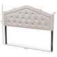 Baxton Studio Edith Full Upholstered Panel Headboard in Greyish Beige, , large