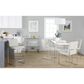 Lumisource Fuji High Back Counter Stool with Beige Fabric Cushion in Stainless Steel (Set of 2), , large