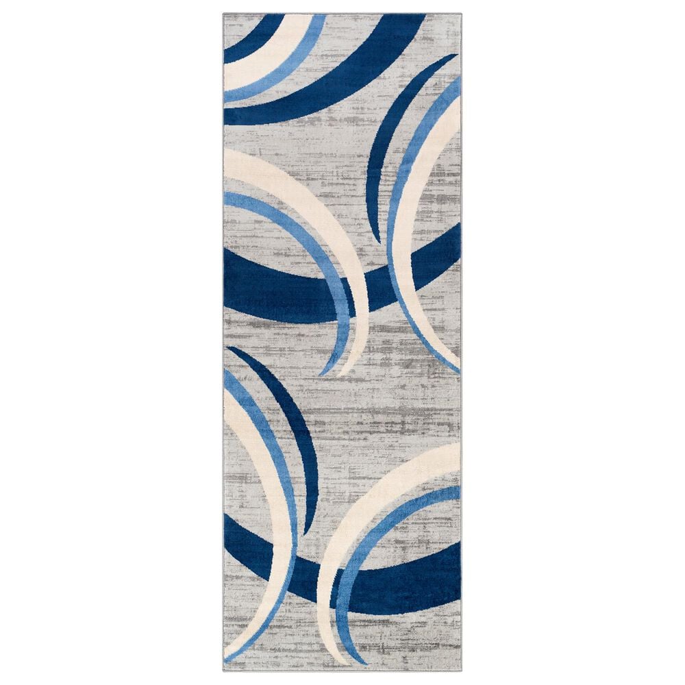 Surya Monaco MOC-2320 2"6" x 8" Navy, Silver Gray and Cream Runner, , large